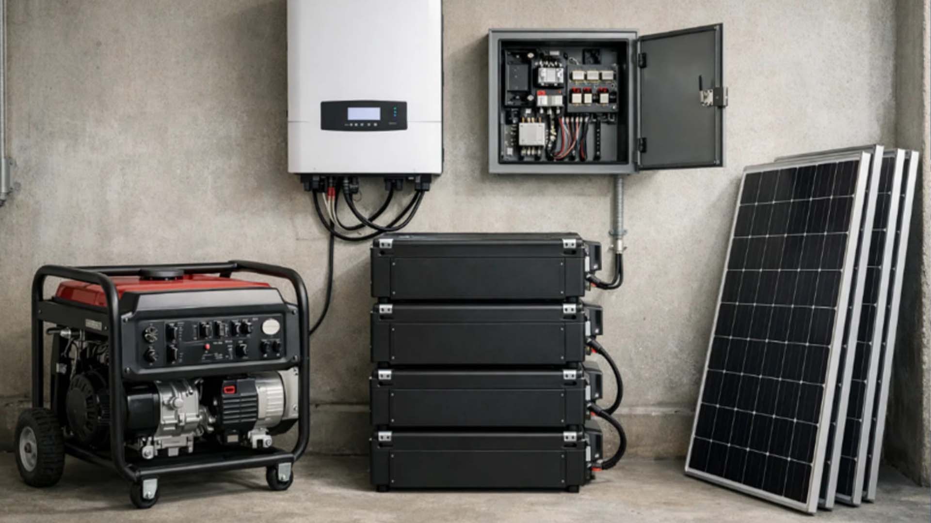 Генератор і сонячні панелі