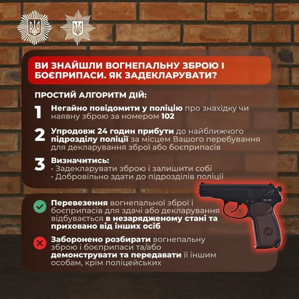 На Київщині задекларували понад 230 одиниць зброї