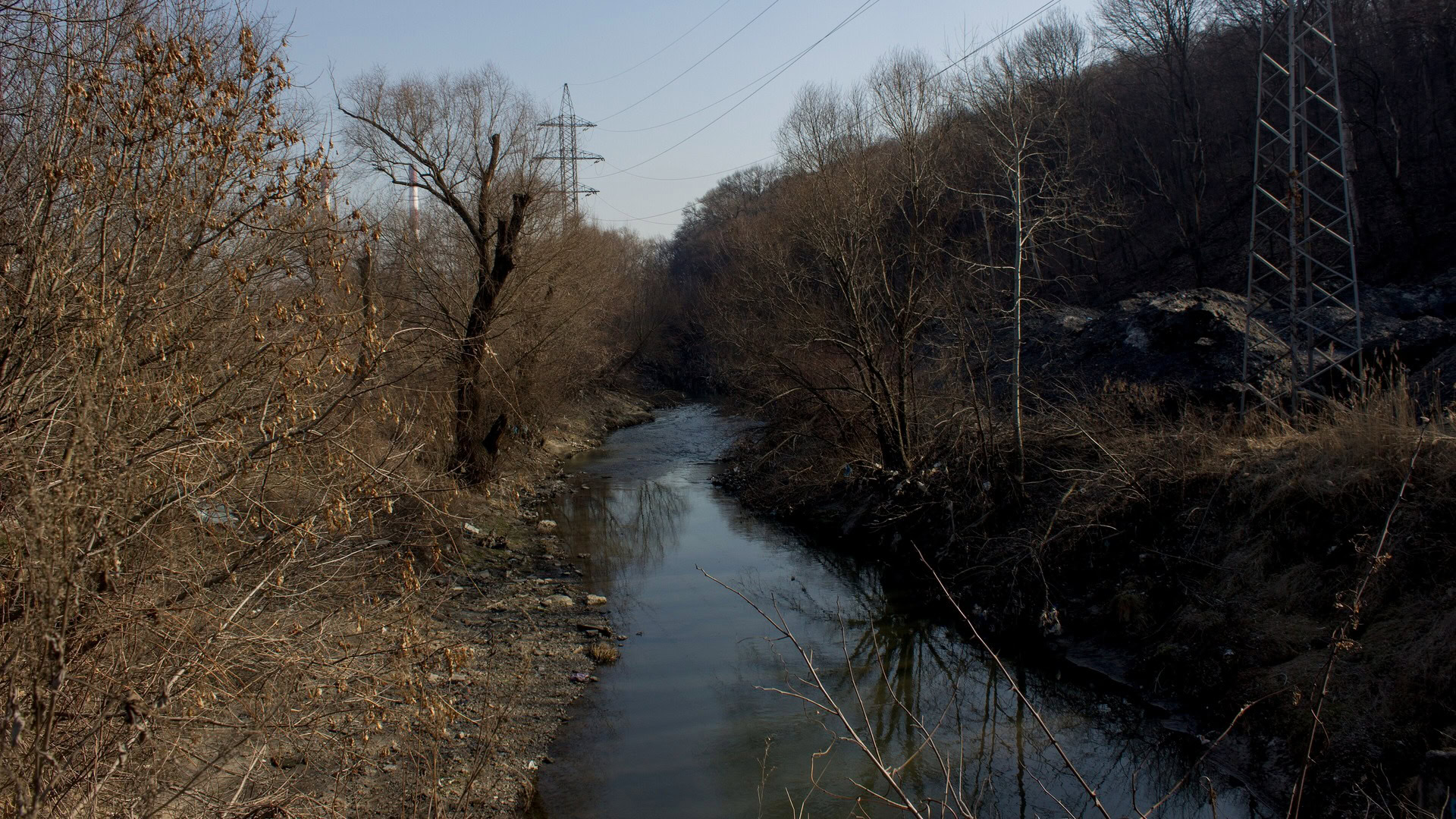 21 тисяча доларів за фіктивну інвалідність: у Києві викрито схему ухилення Річка на Київщині ранньою весною: голі дерева на берегах, лінії електропередач та промисловий ландшафт під час початку танення льоду