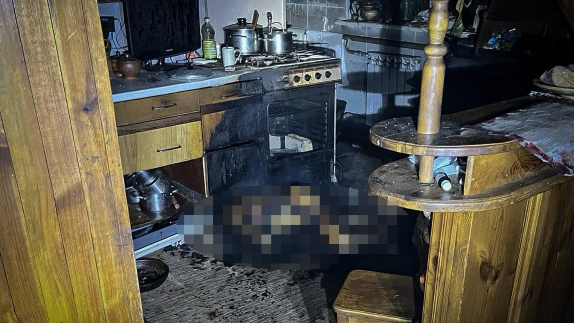 Газова плита на кухні, де виникла пожежа