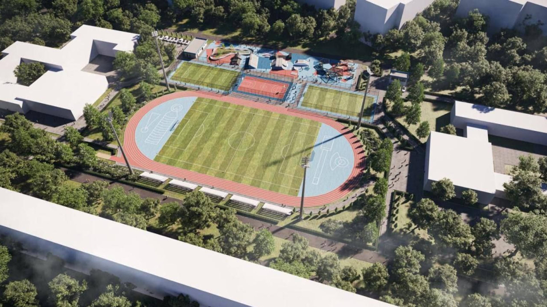 Міжшкільний стадіон ліцеїв №214 і №225 на проспекті Оболонському в Києві готують до реконструкції