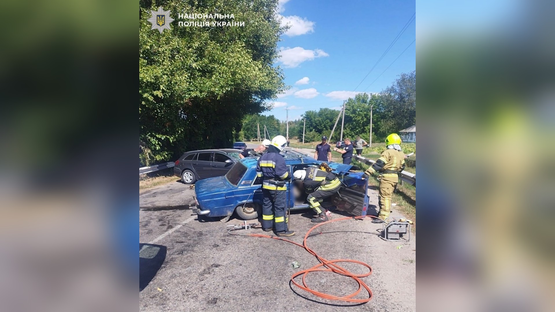 Місце смертельної ДТП у селі Потік на Обухівщині, де загинув 46-річний водій ВАЗ після зіткнення з Opel