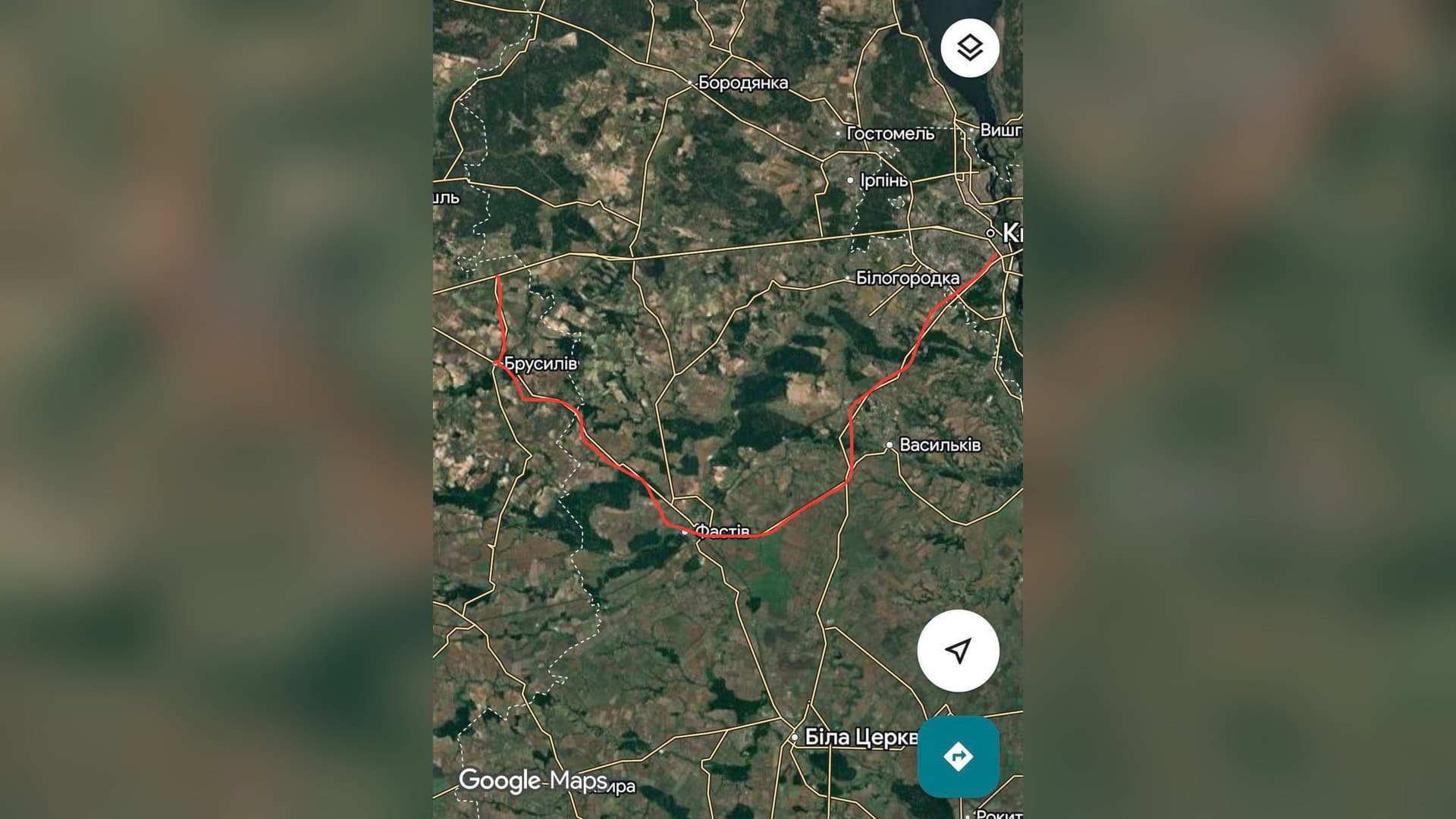 Перекриття автодороги М-06 Київ — Чоп на Київщині між 15-м і 32-м кілометрами в обох напрямках