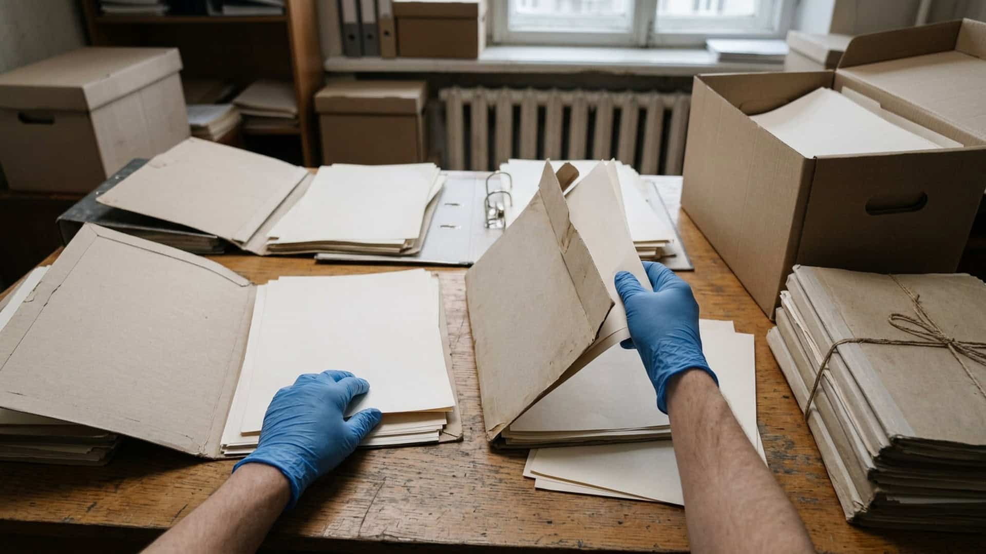 КНУ ім. Шевченка переплатив за електроенергію 3,2 млн грн Руки в захисних рукавичках перебирають документи в архівних теках