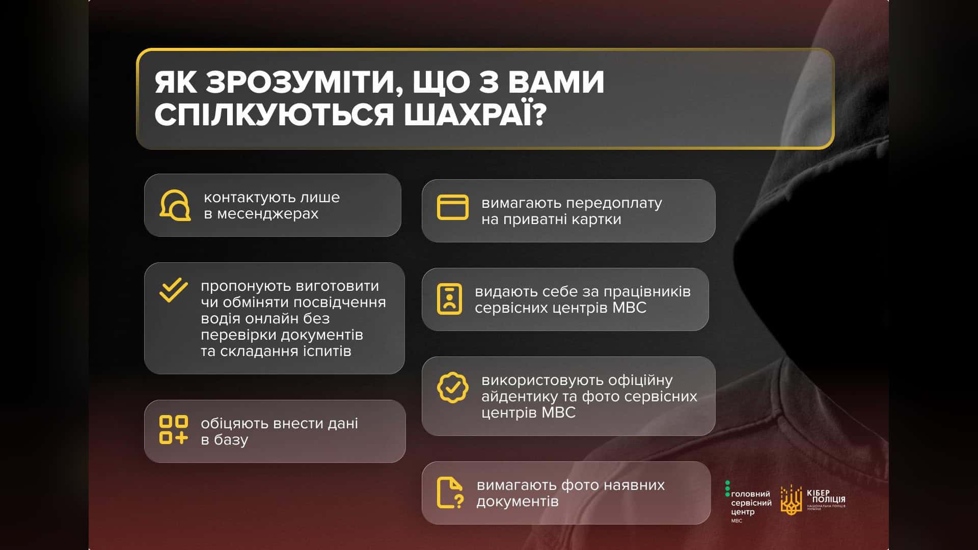 У Дарницькому р-ні чоловік підробив документи і продав комунальну лазню Інфографіка з переліком ознак, за якими можна розпізнати шахраїв, що пропонують оформити посвідчення водія онлайн