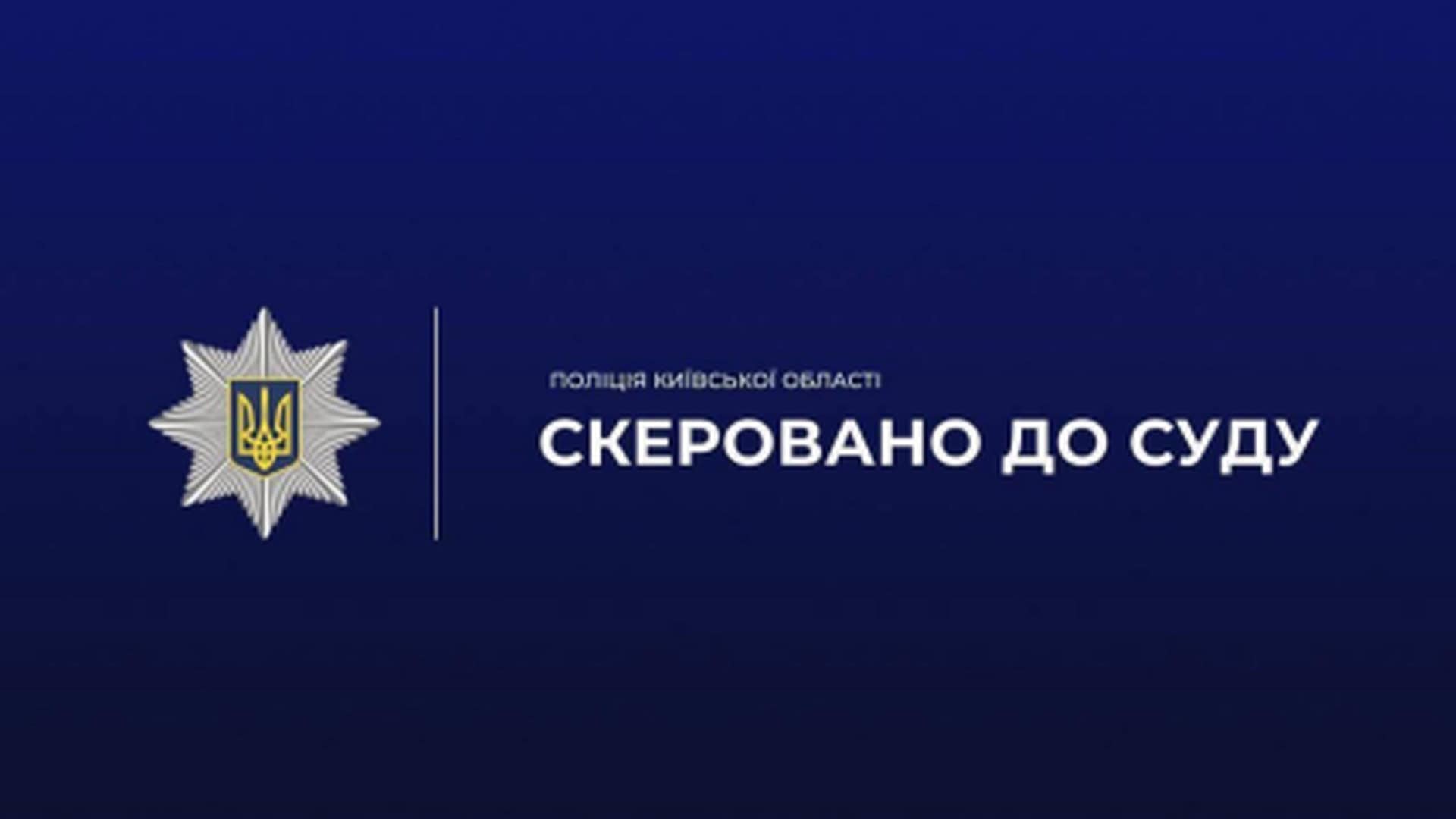 Офіційна графіка поліції Київщини з написом «Скеровано до суду» щодо справи про побиття у Вишгороді
