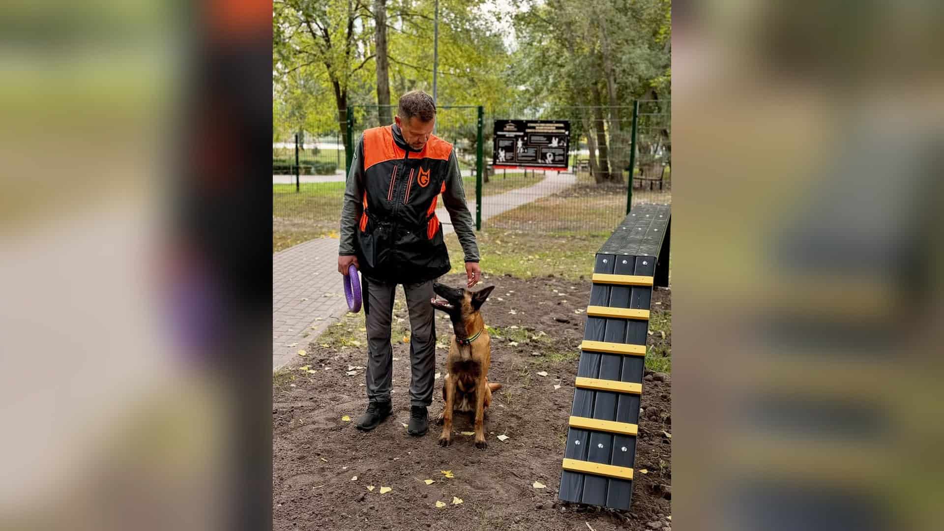 Оновлений майданчик для вигулу та тренування собак у парку біля озера Тельбін у Дніпровському р-ні Києва