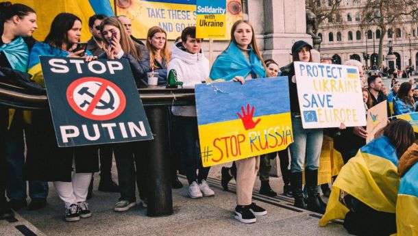 Акція з вимогою до РФ припинити війну проти України. Лондон, 2022 рік