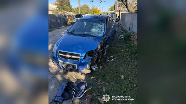 Місце ДТП у селищі Борова на Фастівщині, де автомобіль Chevrolet збив велосипедистку