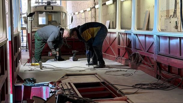 Трамвай Татра Т3 під час капітального ремонту в депо імені Шевченка Київпастрансу