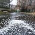 Головні новини Києва | Kyiv.News Шар білого граду на мокрому асфальті у дворі багатоповерхівки після зливи у Вишгороді на Київщині 3 липня 2026 року