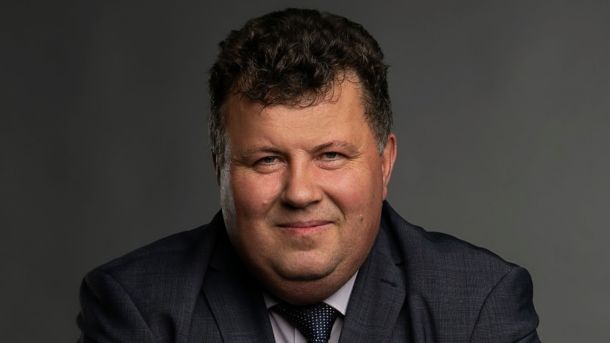 Ректор Київського національного університету імені Тараса Шевченка Володимир Бугров під час публічного виступу