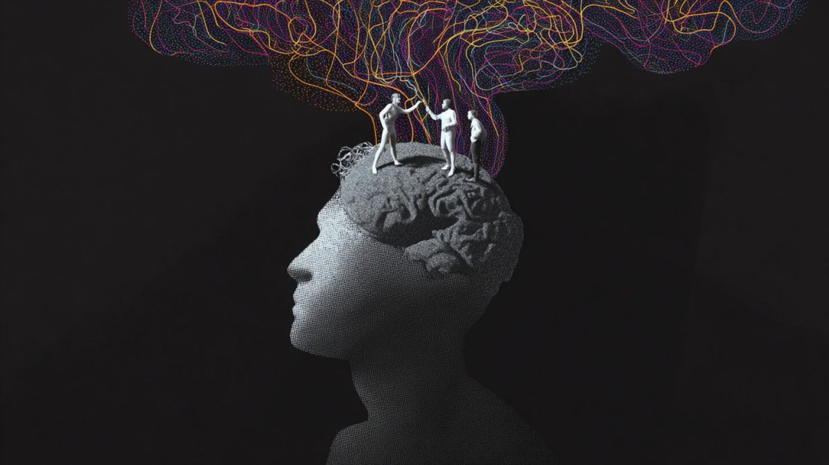 Концептуальна ілюстрація різниці між інтелектом, розумом і свідомістю людини та штучного інтелекту