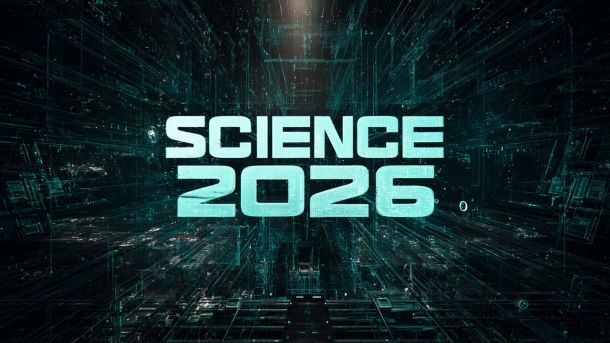 Графічне зображення, яке нагадує нейронну схему та напис Science 2026