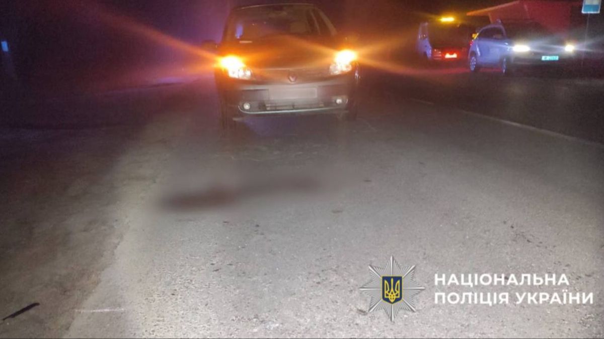 Місце ДТП на Обухівщині біля села Митниця, де водій Renault наїхав на пішохода на дорозі