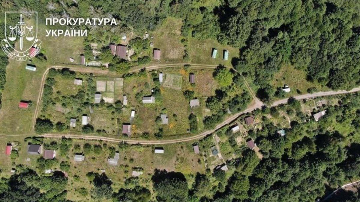 33 будинки під знесення: суди визнали самозахват у НПП «Голосіївський» Загальний вигляд з висоти пташиного польоту на будинки, які мають бути знесені