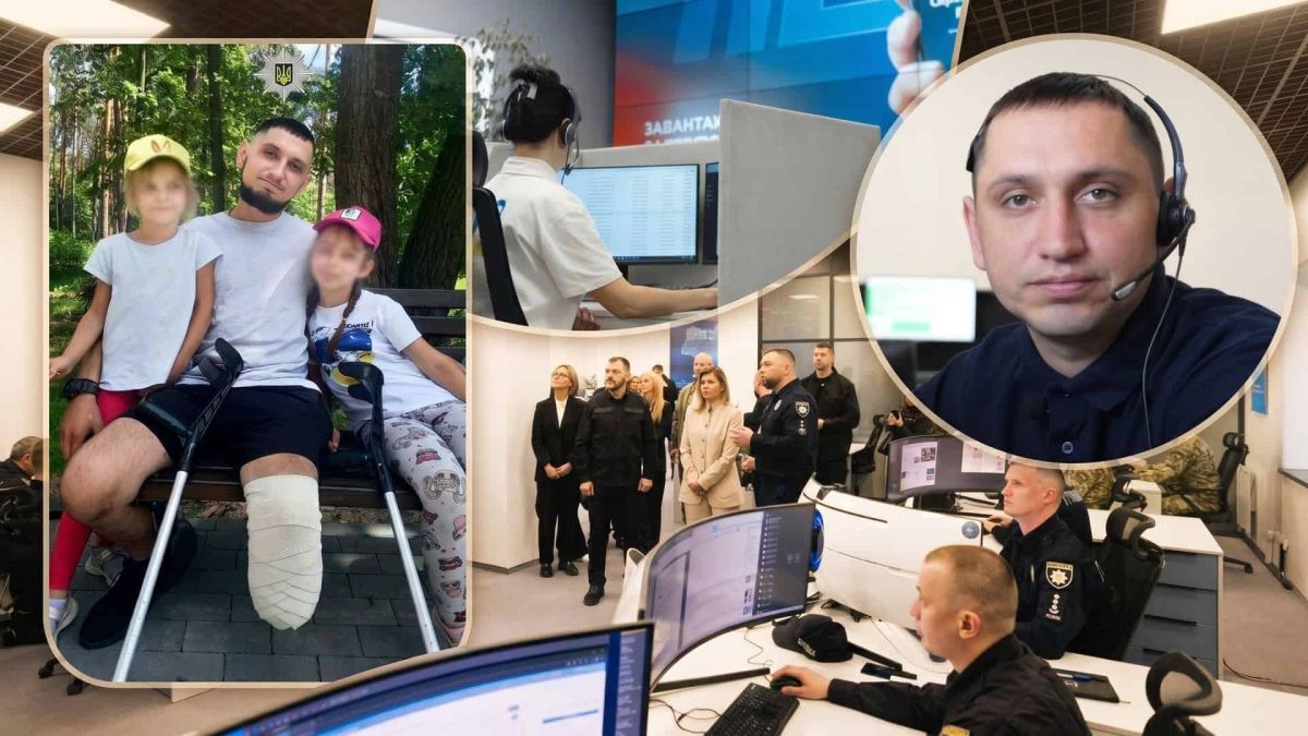 Бойовий медик Євгеній Ляшенко з позивним Пілюлькін під час реабілітації та на робочому місці оператора служби 102 поліції Києва