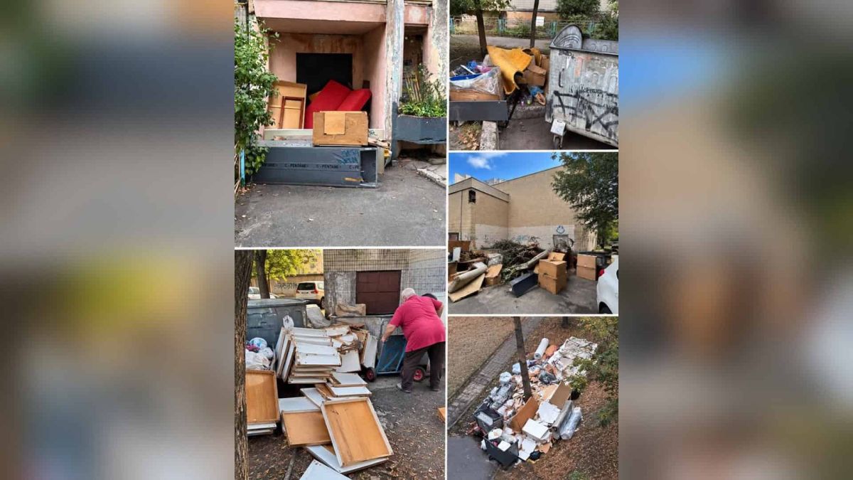 Мережу майданчиків для великогабаритного сміття запропонували створити Стихійне звалище з меблів і великогабаритних відходів біля контейнерного майданчика у дворі Оболонського р-ну Києва