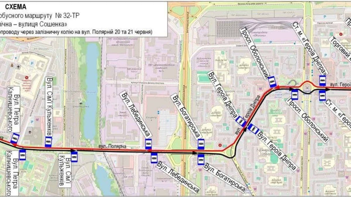 Тролейбус №32 не курсуватиме 20 і 21 червня через ремонт на Полярній Тролейбус маршруту №32 у Києві зупинено на два дні через ремонт шляхопроводу на вулиці Полярній