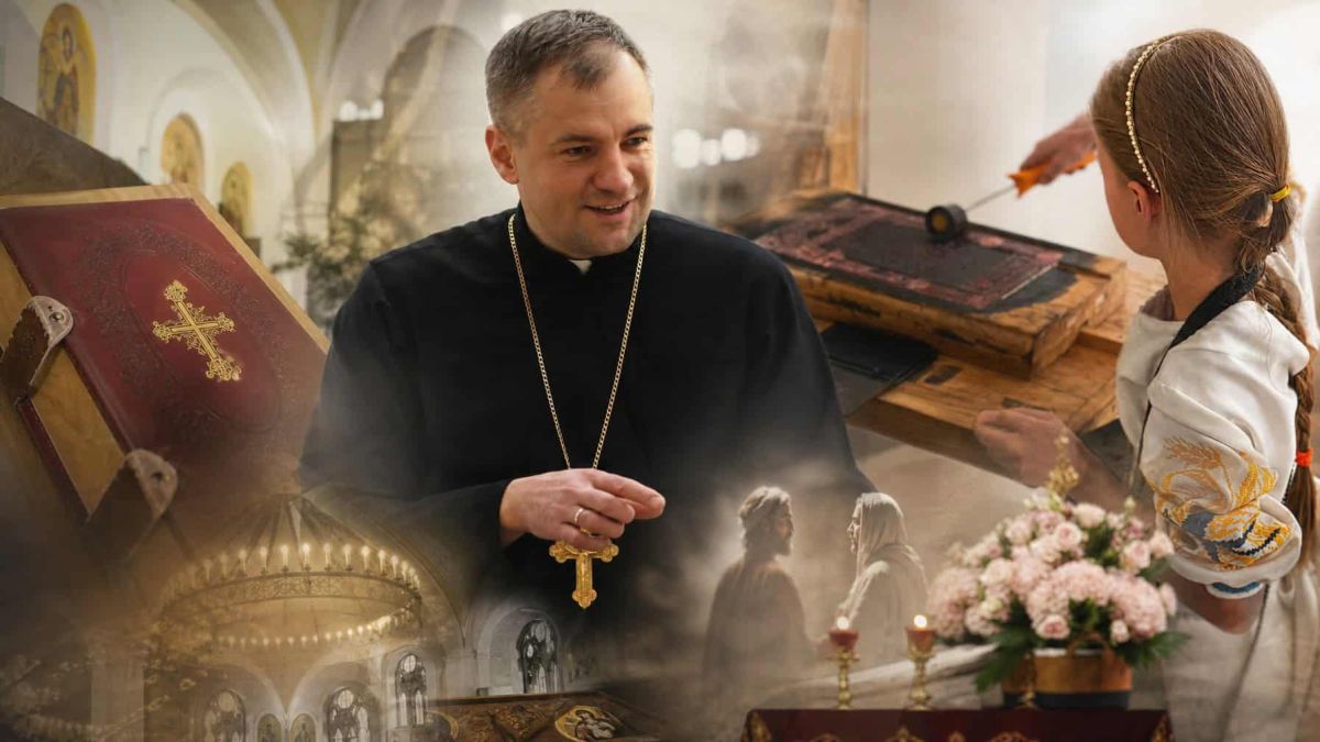 У Патріаршому соборі Києва показують Острозьку Біблію 1581 року Стилізована ілюстрація, згенерована штучним інтелектом, до виставки «Острозька реліквія» про Острозьку Біблію в Києві
