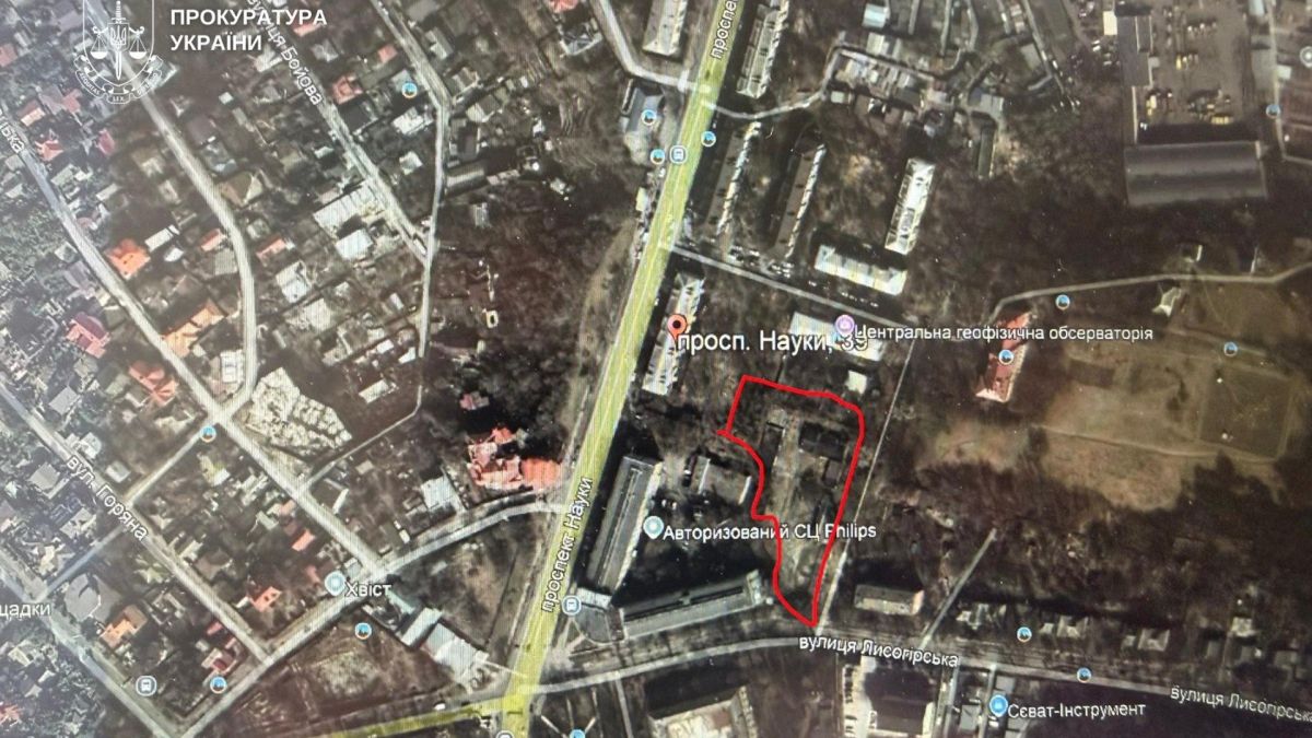 Земельна ділянка площею 0,5 га на проспекті Науки у Голосіївському районі Києва, де суд заблокував незаконну забудову вартістю 43 млн грн
