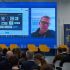 Учасники University Defense Tech Forum на Kyiv Defense Tech Week — великий екран із логотипами KSE, SAAB та університетів, банери Fire Point і TAF Industries