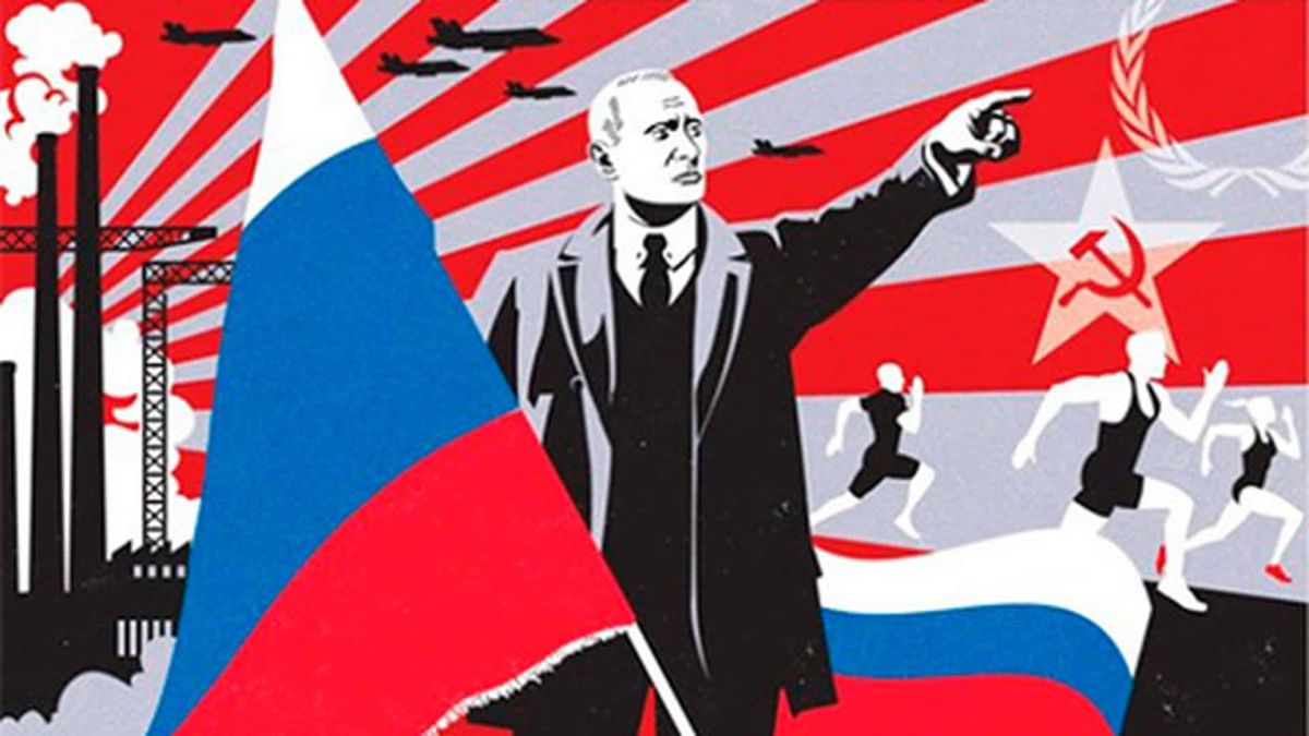 Ілюстрація до матеріалу про музей російської пропаганди в Україні — образ Путіна на тлі радянської символіки