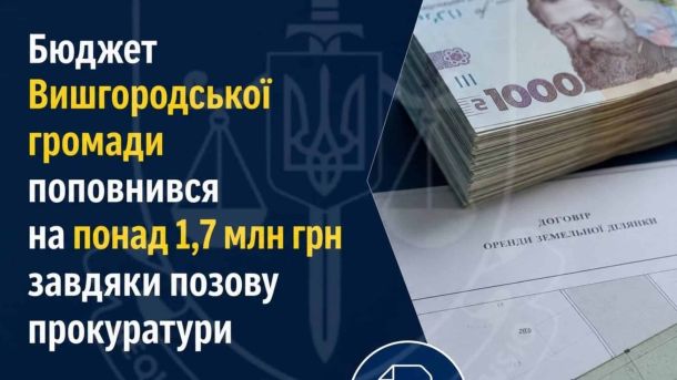 Будівля прокуратури Київської області — позов повернув Вишгородській громаді 1,7 млн грн боргу за оренду землі