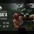 Банер вишкільного табору «Відвага» імені Івана Гавдиди: двоє учасників у боксерських шоломах і рукавицях на рингу серед лісу