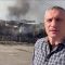 Мер Кличко на фоні зруйнованих будівель та диму після атаки на Київ 24 травня 2026