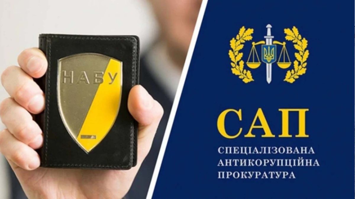 Фото посвідчення з написом НАБУ та емблема САП